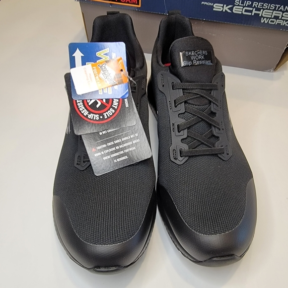 Skechers WOMEN'S Work: Squad SR Slip Resistant Black Shoe Size 11 Wide NIB! - Picture 4 of 14